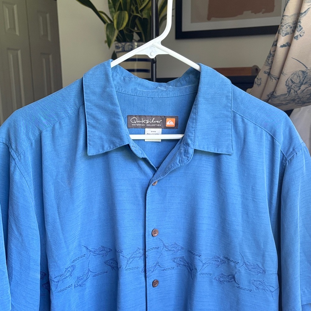 Quiksilver Ocean Blue Short Sleeve Camp Shirt